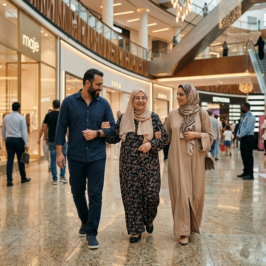 A GPS tracker location shown on a phone inside a shopping mall, illustrating indoor positioning accuracy